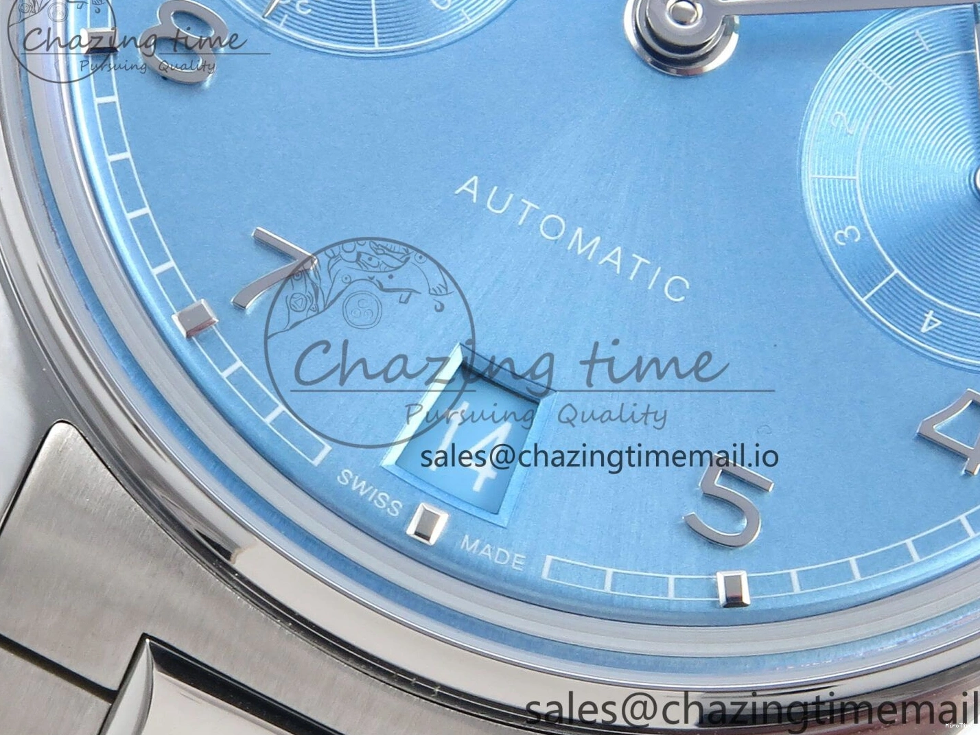 MIROTIME 0506 FashionForward Portugieser Auto IWC0562D APSF 1:1 Best Edition Light Blue Dial on SS Bracelet A 6994